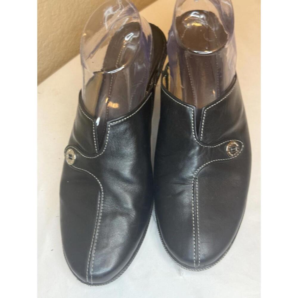 Cole Haan Black Womens Clogs Wedge Heels Mules Size 9 Comfort Casual
